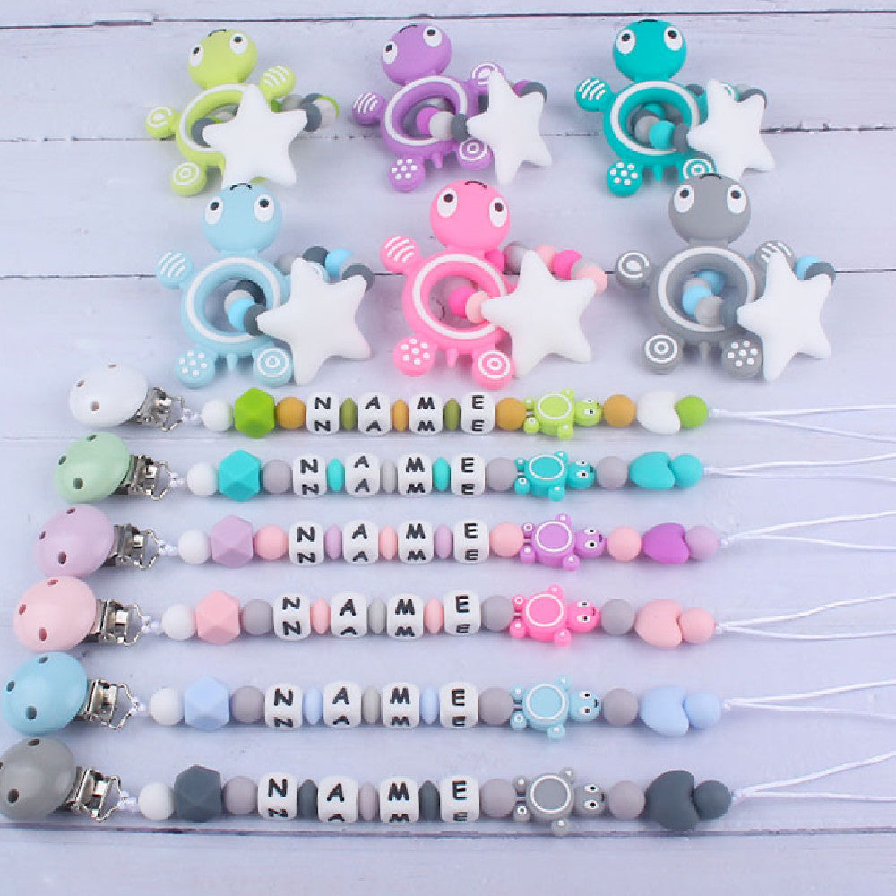 New Turtle Silicone Teether Baby Molar Toy Pacifier Chain - Baby Dotz
