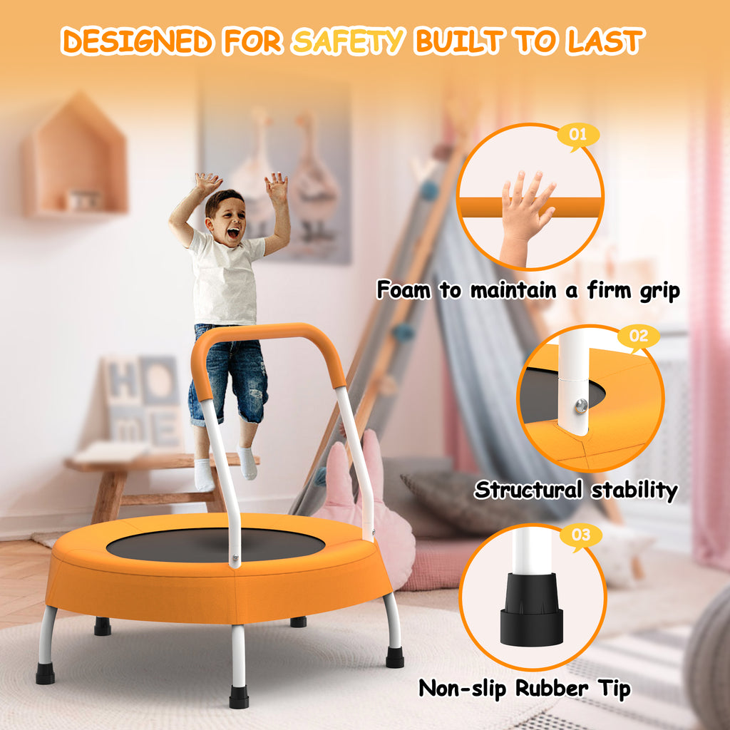 28 Inch Toddler Trampoline for Kids (1+ Years) with Handle  Indoor & Outdoor Use - Baby Dotz