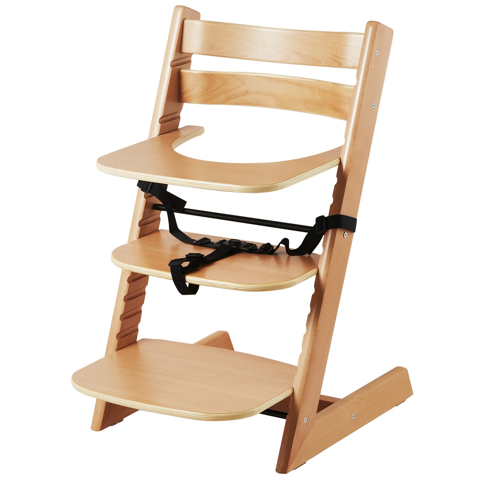 Wooden High Chair for Babies & Toddlers Adjustable Convertible Feeding Chair (Beech Wood, Natural) - Baby Dotz