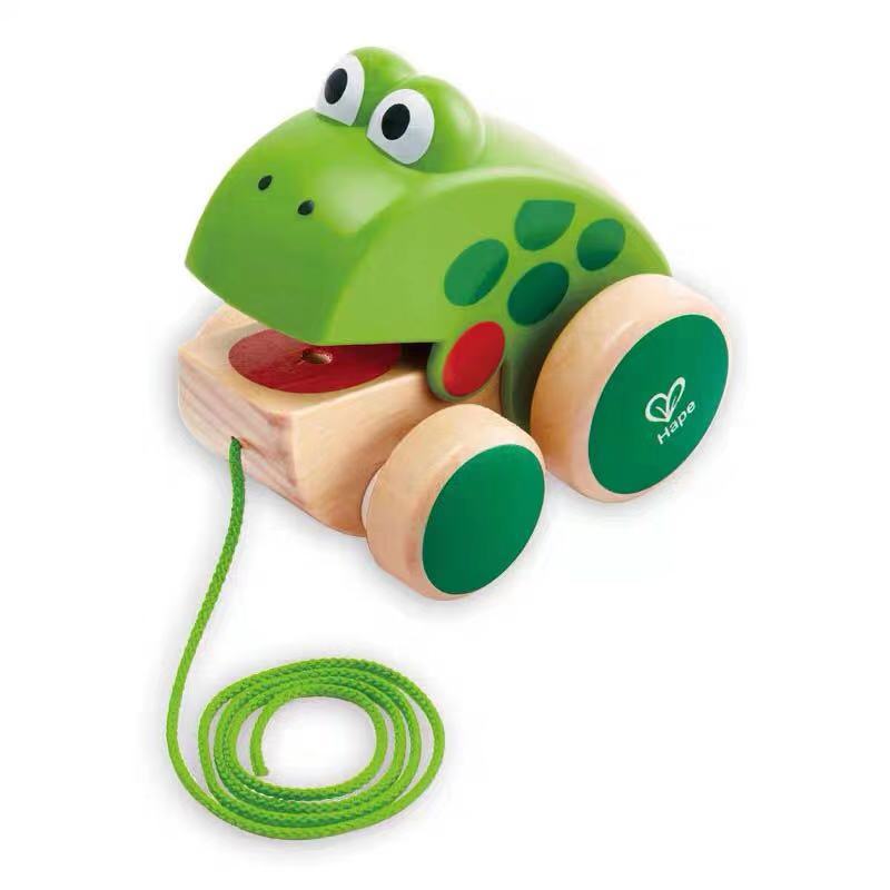 Frog dragging toddler hand-drawn toys - Baby Dotz