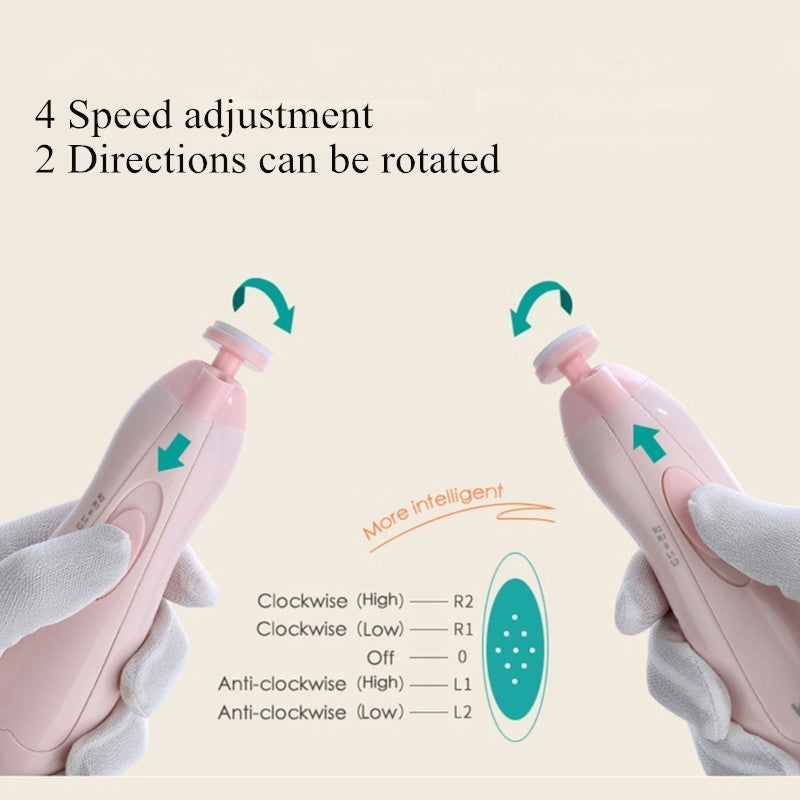 Anti-Scratch Multifunctional Baby Electric Nail Polisher – Safe Baby Nail Care Tool - Baby Dotz