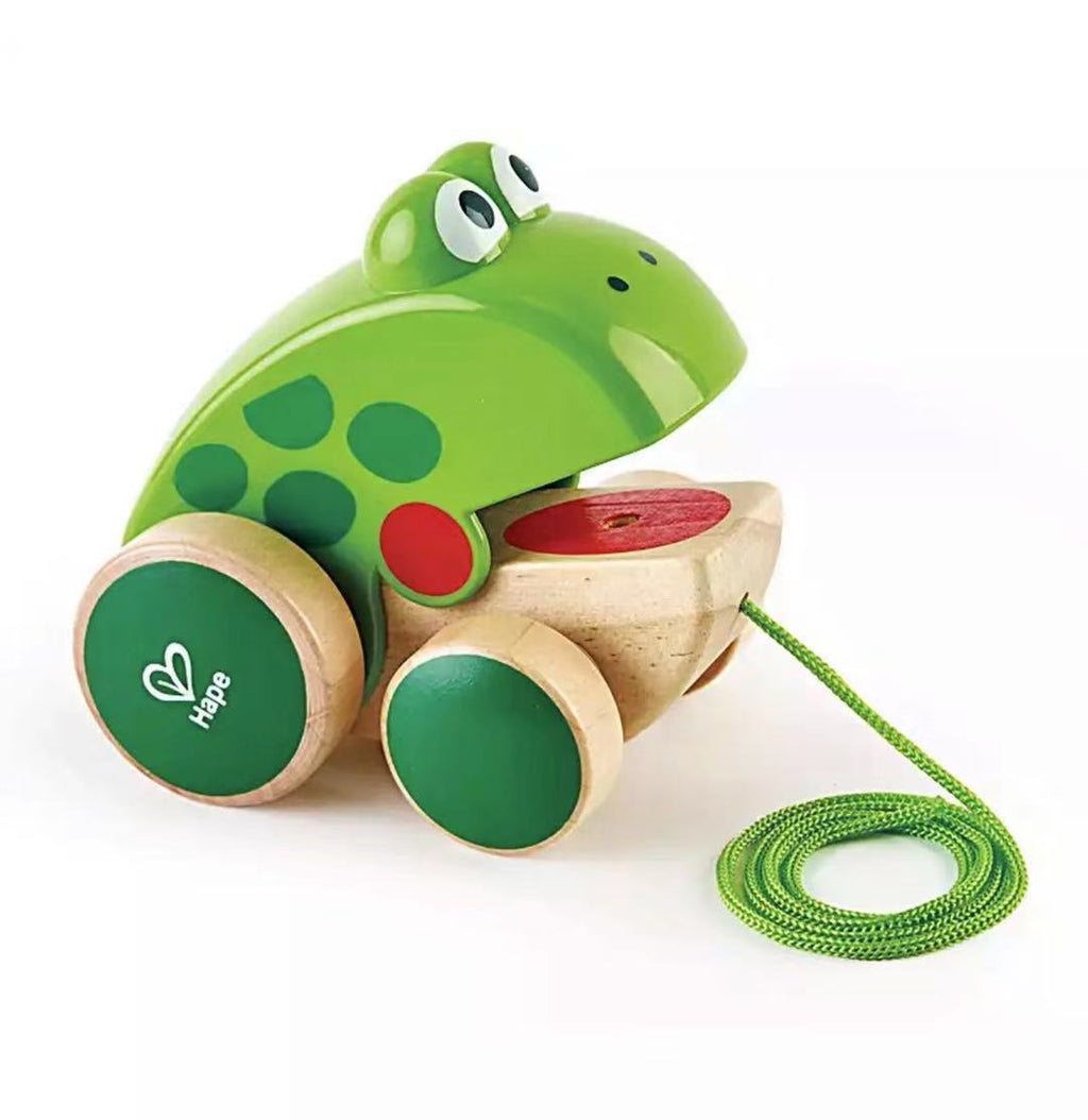 Frog dragging toddler hand-drawn toys - Baby Dotz