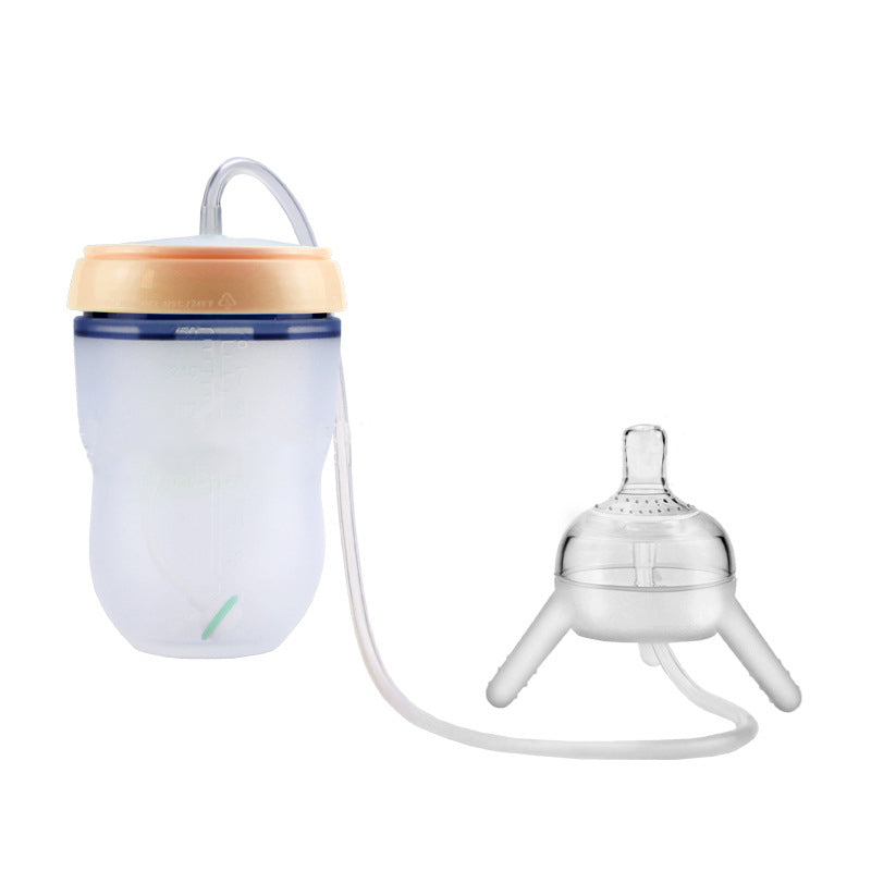 Kids Silicone Sippy Training Cup Feeding Bottle (Child Learning Cup) - Baby Dotz