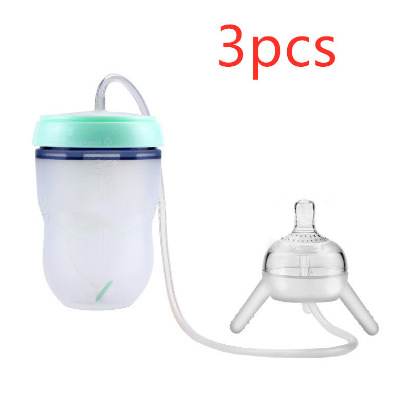 Kids Silicone Sippy Training Cup Feeding Bottle (Child Learning Cup) - Baby Dotz