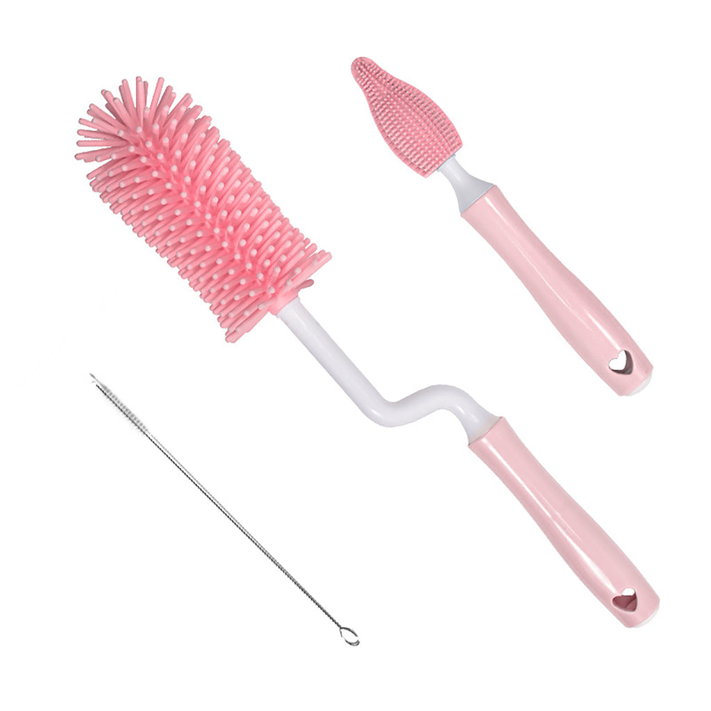Baby Silicone Baby Bottle Brush Straw Scrubbing Cleaning Set - Baby Dotz