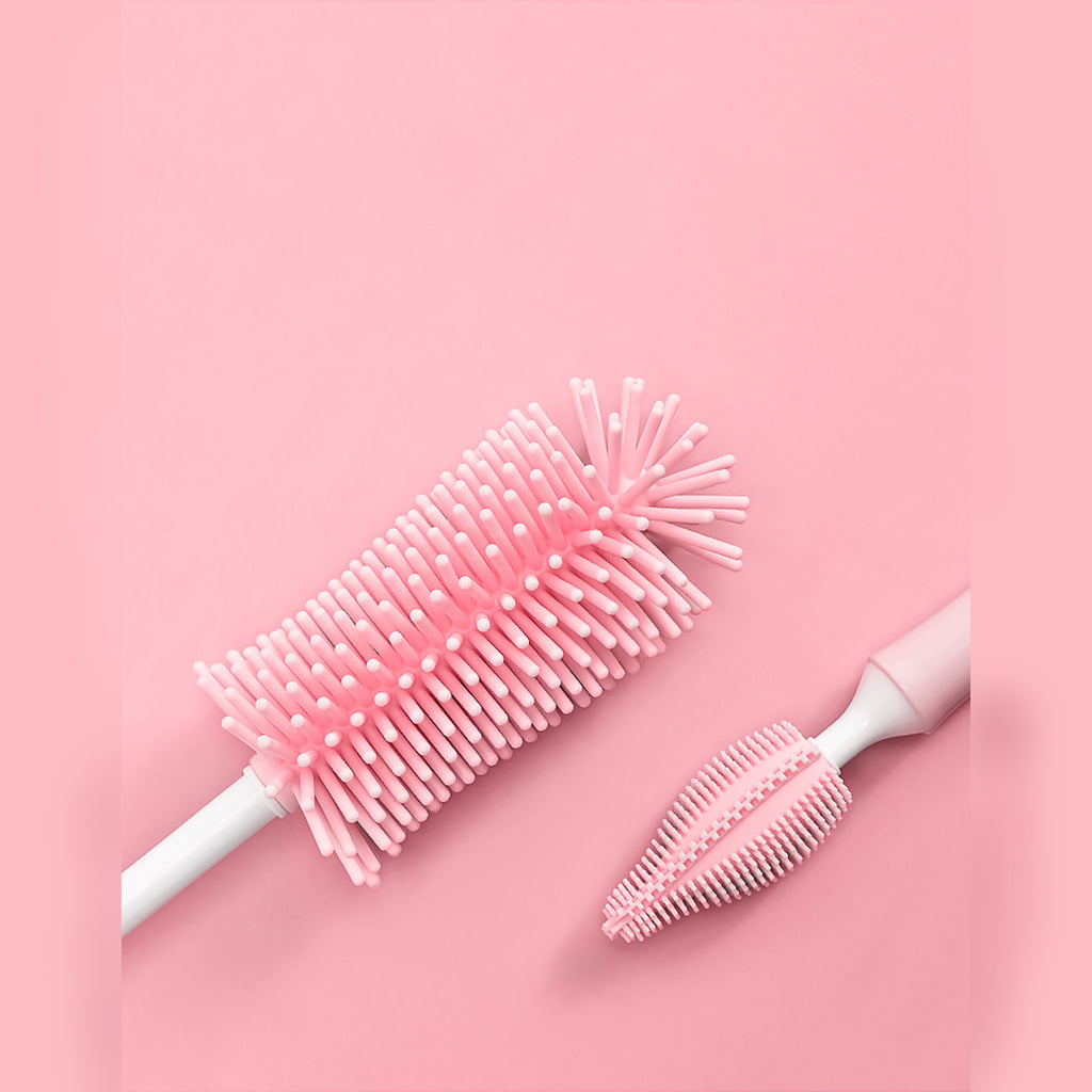 Baby Silicone Baby Bottle Brush Straw Scrubbing Cleaning Set - Baby Dotz