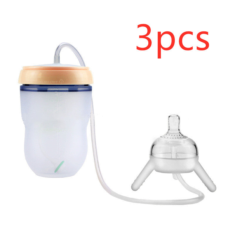 Kids Silicone Sippy Training Cup Feeding Bottle (Child Learning Cup) - Baby Dotz