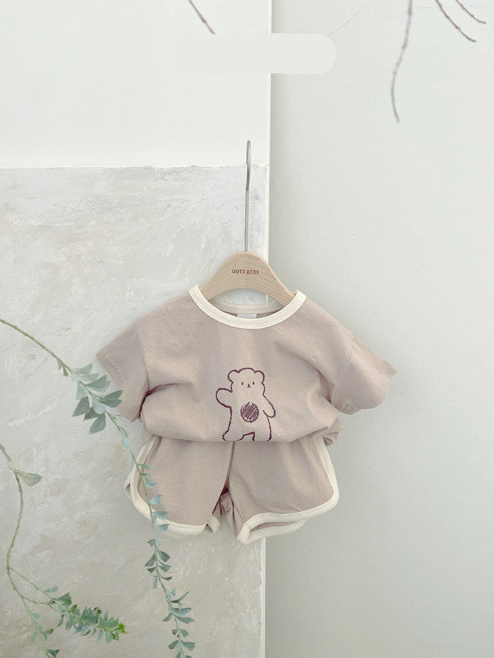 Baby Bear Cotton Suit – Two-Piece Cartoon Comfort For Babies & Toddlers - Baby Dotz