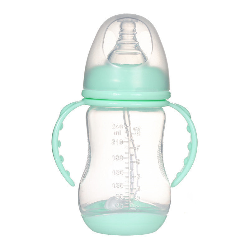 Wide-Caliber PP Baby Feeding Bottle – Anti-Colic With Handle & Straw(180ml / 240ml) - Baby Dotz