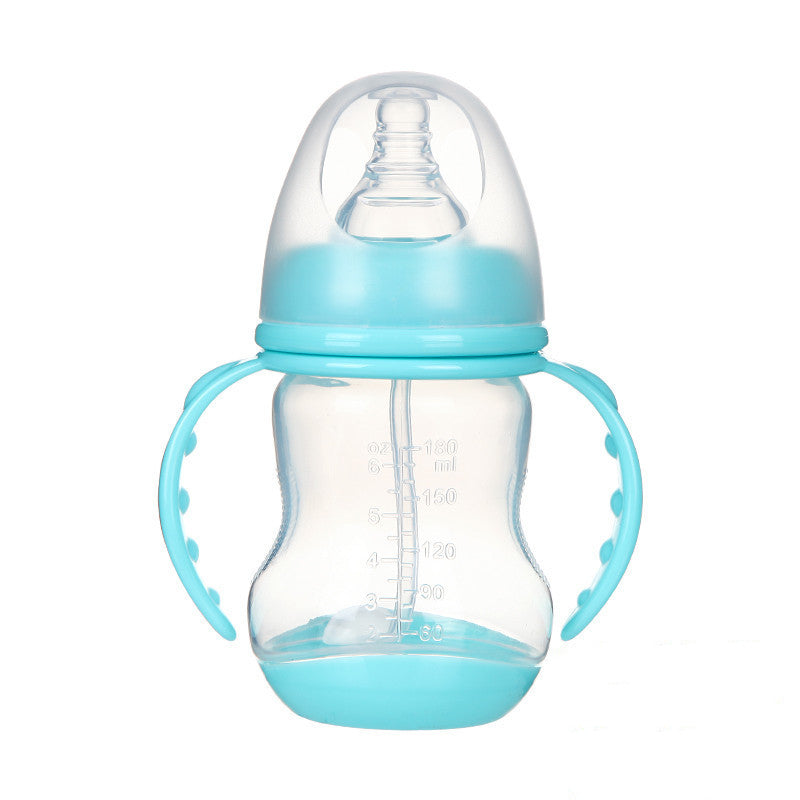 Wide-Caliber PP Baby Feeding Bottle – Anti-Colic With Handle & Straw(180ml / 240ml) - Baby Dotz