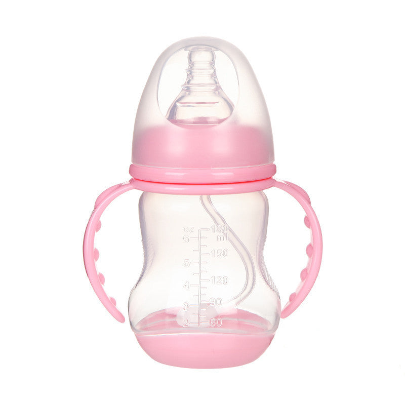 Wide-Caliber PP Baby Feeding Bottle – Anti-Colic With Handle & Straw(180ml / 240ml) - Baby Dotz