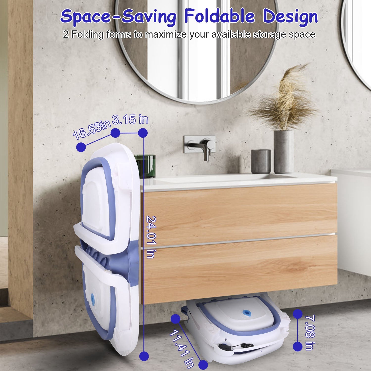 1Pc Baby Bath Tub with Built-in Thermometer 0 To 24Months Baby (Foldable & Travel Friendly) - Baby Dotz