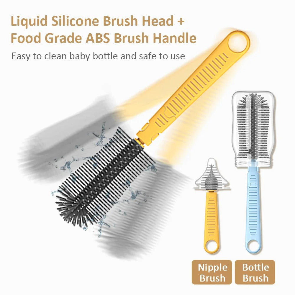 Portable Baby Bottle Brush Set Silicone - Baby Dotz