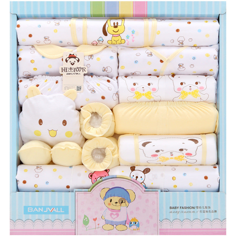 18-Piece Cotton Newborn Gift Box – Baby Clothes & Underwear Set - Baby Dotz