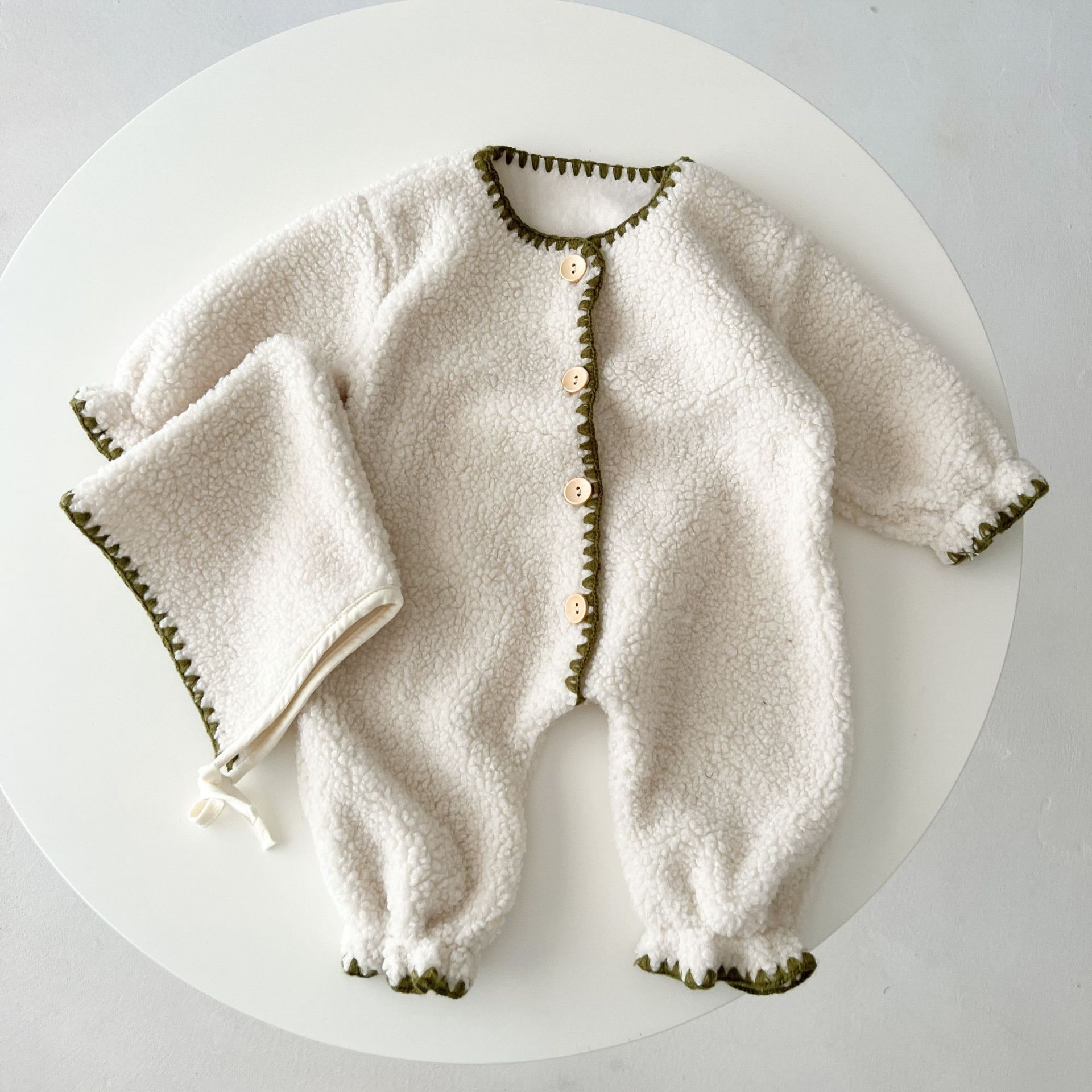 Fleece-Lined Baby One-Piece Romper  Western Style Long Jumpsuit - Baby Dotz