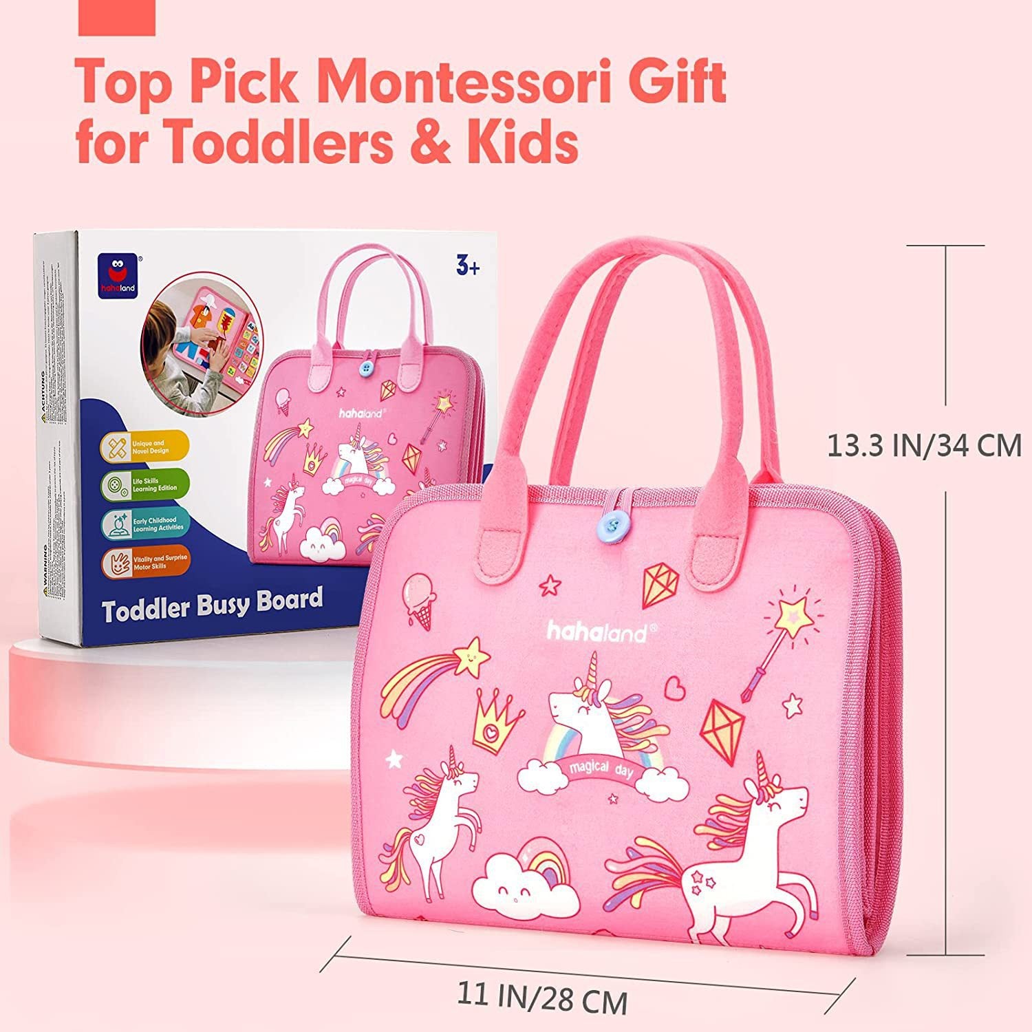 Children's Learning Board Early Education Toys Life Common Sense Dressing Lace-up Felt Bag Toddler Felt Busy Board - Baby Dotz