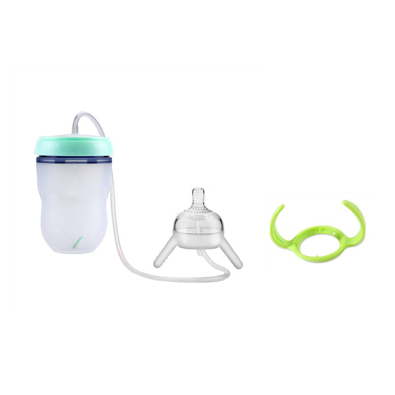 Kids Silicone Sippy Training Cup Feeding Bottle (Child Learning Cup) - Baby Dotz