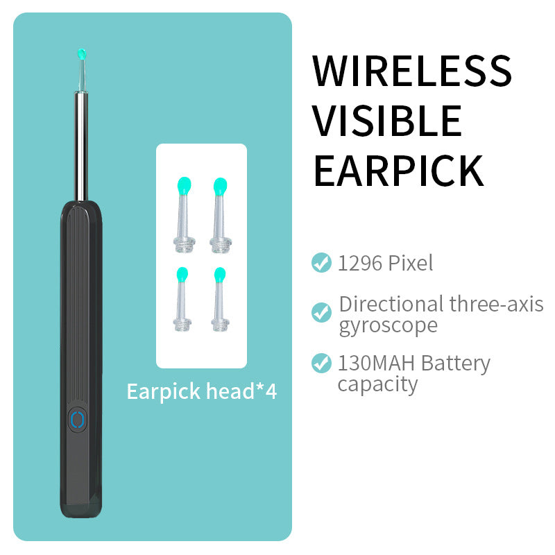 NE3 Ear Cleaner Otoscope Ear Wax Removal Tool With Camera LED Light Wireless Ear Endoscope (For iPhone) - Baby Dotz