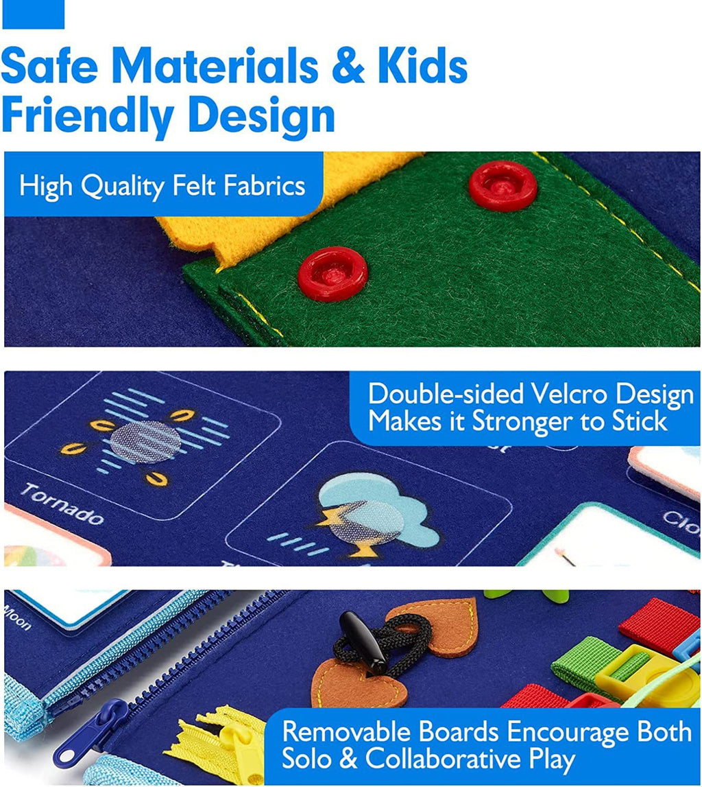 Children's Learning Board Early Education Toys Life Common Sense Dressing Lace-up Felt Bag Toddler Felt Busy Board - Baby Dotz