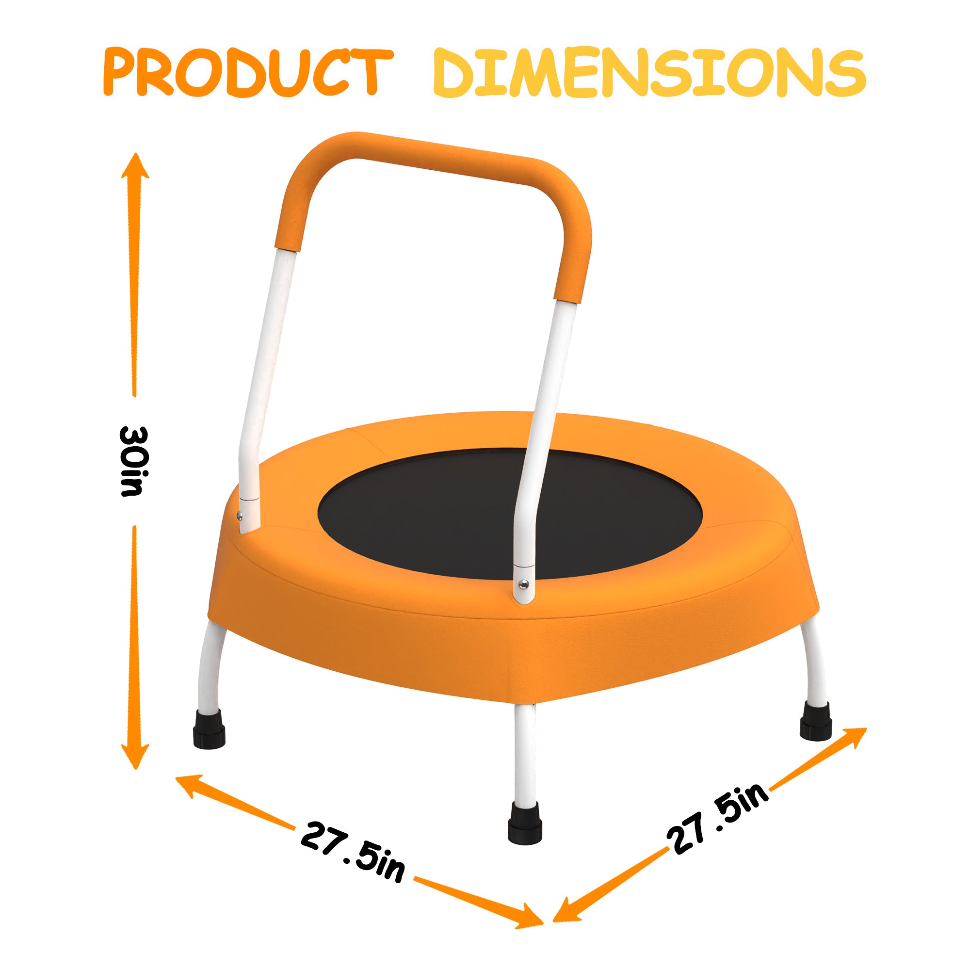 28 Inch Toddler Trampoline for Kids (1+ Years) with Handle  Indoor & Outdoor Use - Baby Dotz