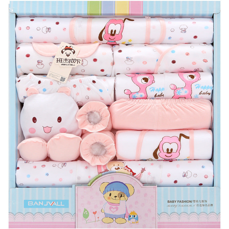 18-Piece Cotton Newborn Gift Box – Baby Clothes & Underwear Set - Baby Dotz