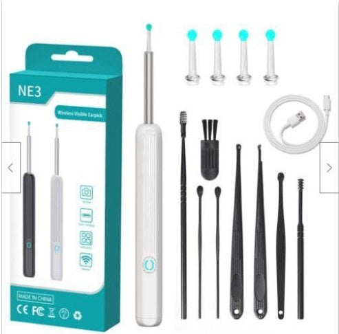 NE3 Ear Cleaner Otoscope Ear Wax Removal Tool With Camera LED Light Wireless Ear Endoscope (For iPhone) - Baby Dotz