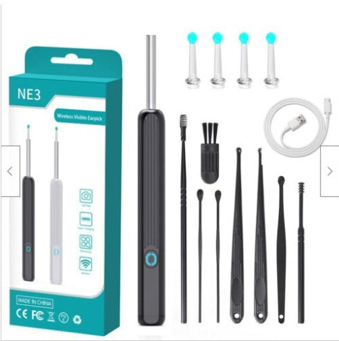 NE3 Ear Cleaner Otoscope Ear Wax Removal Tool With Camera LED Light Wireless Ear Endoscope (For iPhone) - Baby Dotz
