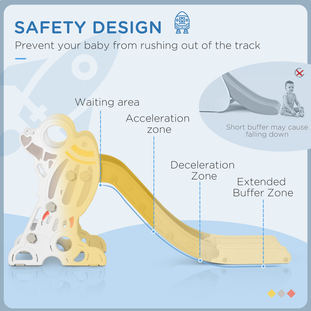 Kids Indoor Slide for Toddlers (Ages 1.5–3)  Space Toy Playset (Gray) - Baby Dotz
