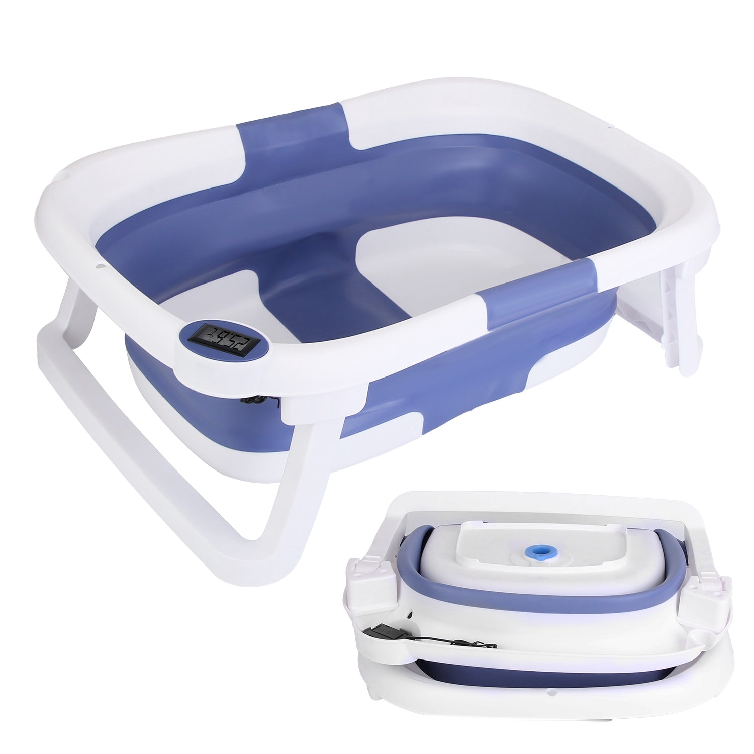 1Pc Baby Bath Tub with Built-in Thermometer 0 To 24Months Baby (Foldable & Travel Friendly) - Baby Dotz
