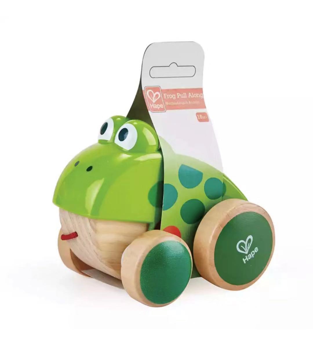 Frog dragging toddler hand-drawn toys - Baby Dotz