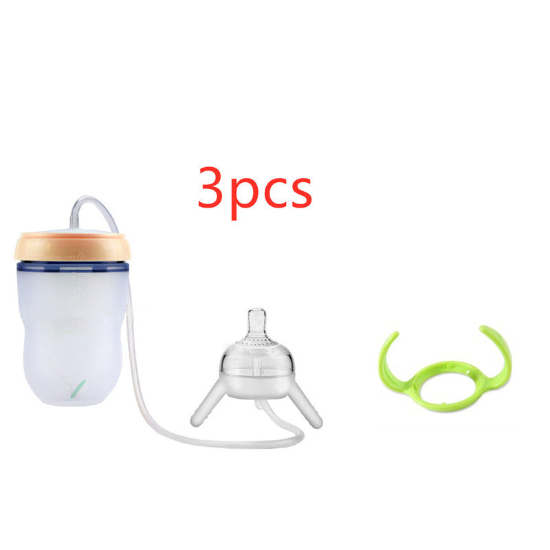Kids Silicone Sippy Training Cup Feeding Bottle (Child Learning Cup) - Baby Dotz