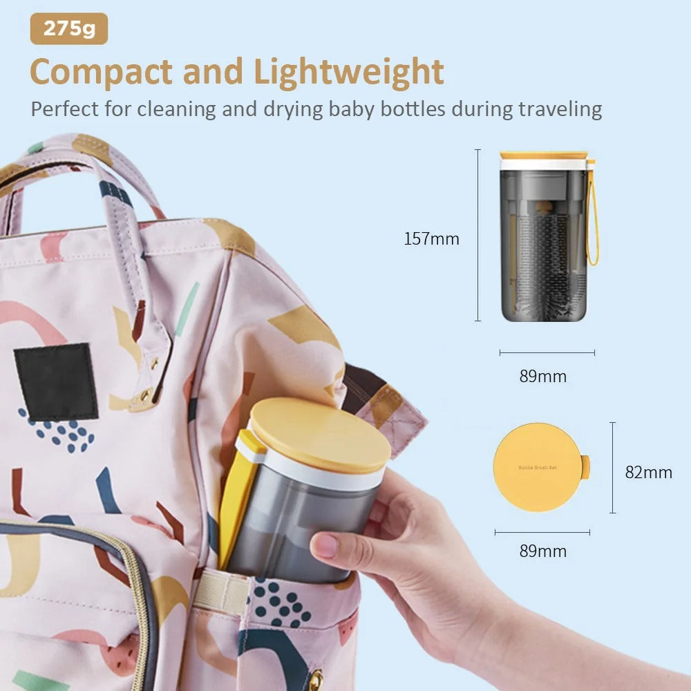 Portable Baby Bottle Brush Set Silicone - Baby Dotz
