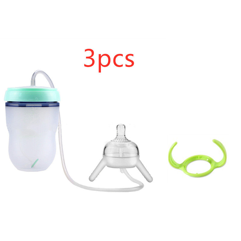 Kids Silicone Sippy Training Cup Feeding Bottle (Child Learning Cup) - Baby Dotz