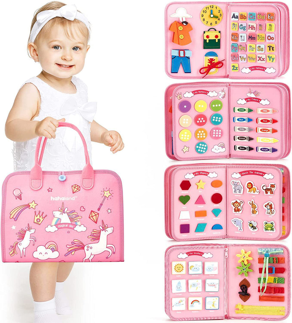 Children's Learning Board Early Education Toys Life Common Sense Dressing Lace-up Felt Bag Toddler Felt Busy Board - Baby Dotz