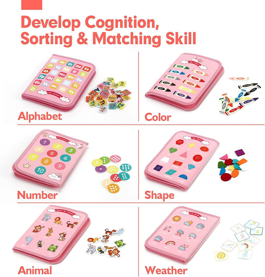 Children's Learning Board Early Education Toys Life Common Sense Dressing Lace-up Felt Bag Toddler Felt Busy Board - Baby Dotz