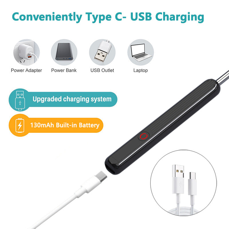 NE3 Ear Cleaner Otoscope Ear Wax Removal Tool With Camera LED Light Wireless Ear Endoscope (For iPhone) - Baby Dotz