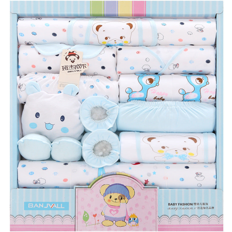 18-Piece Cotton Newborn Gift Box – Baby Clothes & Underwear Set - Baby Dotz