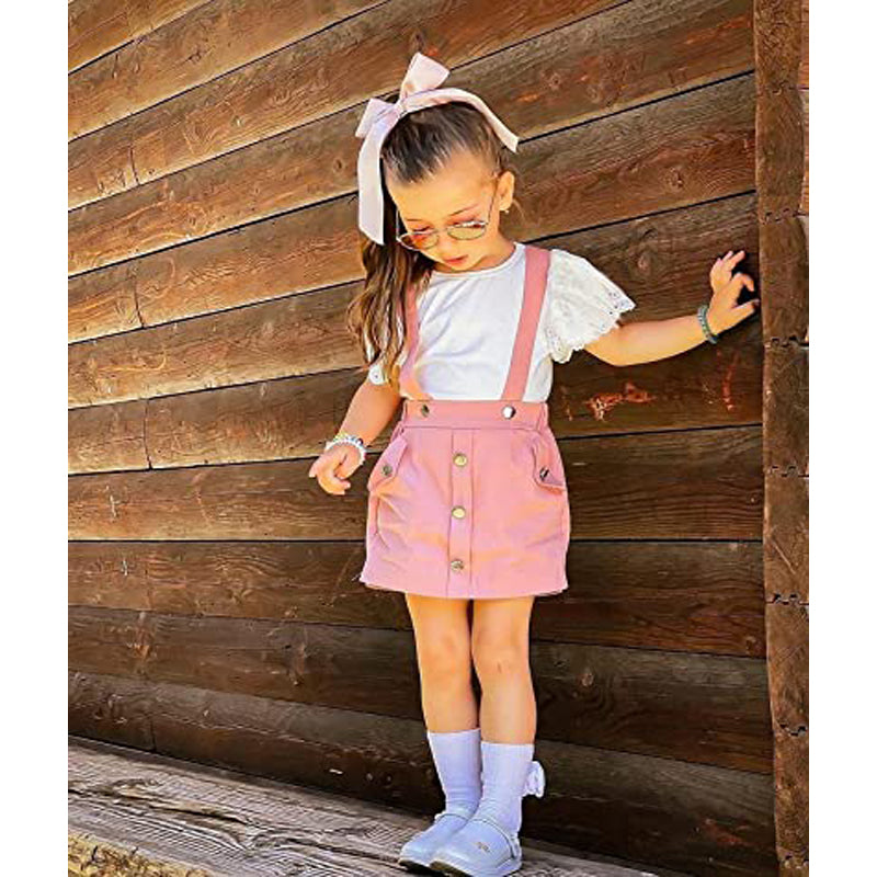 3Pcs Infant Baby Girl Summer Outfit Set  Ruffle Ribbed Romper Collection - Baby Dotz