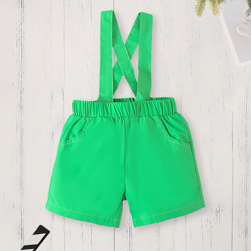 Newborn Baby Boy St. Patrick’s Day Outfit Set Short Sleeve Clover Print Romper (2Pcs) - Baby Dotz