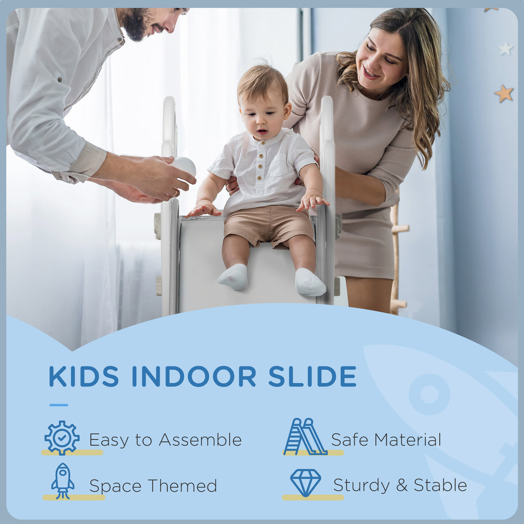 Kids Indoor Slide for Toddlers (Ages 1.5–3)  Space Toy Playset (Gray) - Baby Dotz