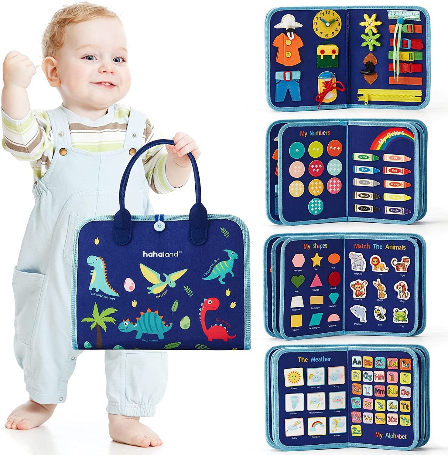 Children's Learning Board Early Education Toys Life Common Sense Dressing Lace-up Felt Bag Toddler Felt Busy Board - Baby Dotz