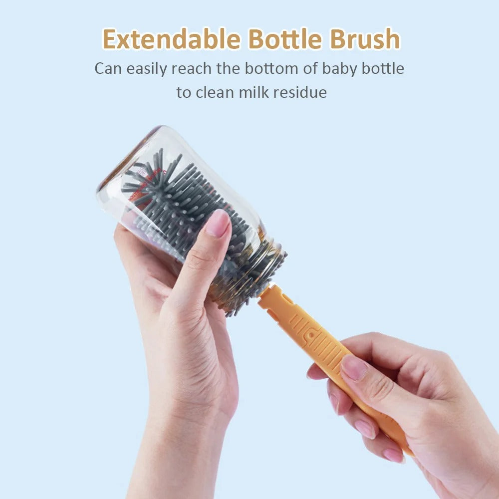 Portable Baby Bottle Brush Set Silicone - Baby Dotz